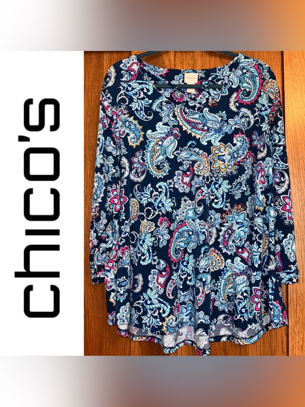 Chico’s Size 4 Paisley Print Top